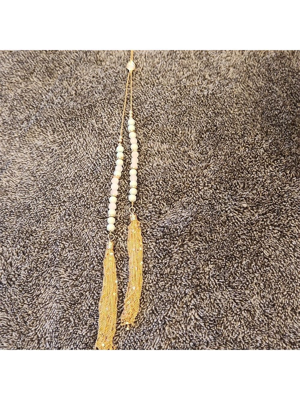 Romolo Mint Beaded Tassel Necklace - Picture 8 of 11